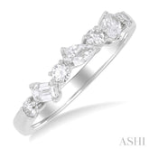 5/8 Ctw Mixed Shape Diamond Cut Fashion Band in 14K White Gold