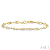 1/3 Ctw Round Cut Diamond Marquise Fashion Bracelet in 10K Yellow Gold