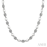 1/4 Ctw Mariner Link Round Cut Diamond Necklace in Sterling Silver