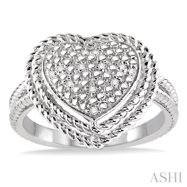 1/20 ctw Single Cut Diamond Heart Ring in Sterling Silver 1/20 ctw Single Cut Diamond Heart Ring in Sterling Silver