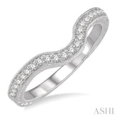 1/6 Ctw U-Shape Round Cut Diamond Wedding Band in 14K White Gold