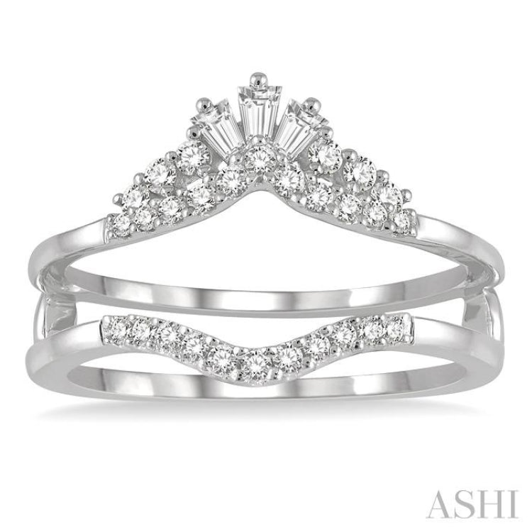 1/3 Ctw Tiara Baguette and Round Cut Diamond Insert Ring in 14K White Gold 1/3 Ctw Tiara Baguette and Round Cut Diamond Insert Ring in 14K White Gold