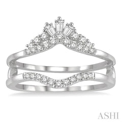 1/3 Ctw Tiara Baguette and Round Cut Diamond Insert Ring in 14K White Gold 1/3 Ctw Tiara Baguette and Round Cut Diamond Insert Ring in 14K White Gold
