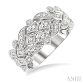 1/2 Ctw Lattice Round Cut Diamond Fashion Band in 14K White Gold