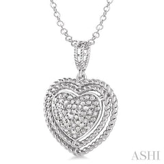1/20 Ctw Single Cut Diamond Heart Pendant in Sterling Silver with Chain 1/20 Ctw Single Cut Diamond Heart Pendant in Sterling Silver with Chain