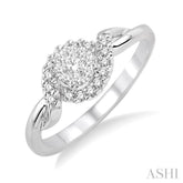 1/5 ctw Lovebright Round Cut Diamond Engagement Ring in 14K White Gold