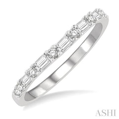 1/3 Ctw Baguette and Round Cut Diamond Wedding Band in 14K White Gold 1/3 Ctw Baguette and Round Cut Diamond Wedding Band in 14K White Gold