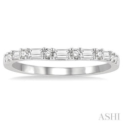 1/3 Ctw Baguette and Round Cut Diamond Wedding Band in 14K White Gold 1/3 Ctw Baguette and Round Cut Diamond Wedding Band in 14K White Gold