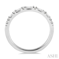 1/3 Ctw Baguette and Round Cut Diamond Wedding Band in 14K White Gold 1/3 Ctw Baguette and Round Cut Diamond Wedding Band in 14K White Gold