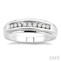 1/6 Ctw Round Diamond Men's Ring in 10K White Gold 1/6 Ctw Round Diamond Men's Ring in 10K White Gold