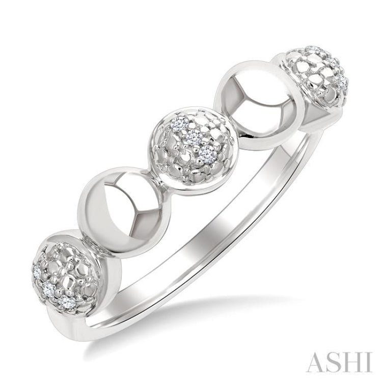 1/20 Ctw Bold Bead Design Single Cut Diamond Fashion Ring in Sterling Silver 1/20 Ctw Bold Bead Design Single Cut Diamond Fashion Ring in Sterling Silver