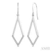 1/6 Ctw Geometric Shape Round Cut Diamond Earring in 10K White Gold