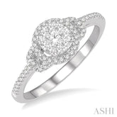 1/3 ctw Lovebright Round Cut Diamond Engagement Ring in 14K White Gold