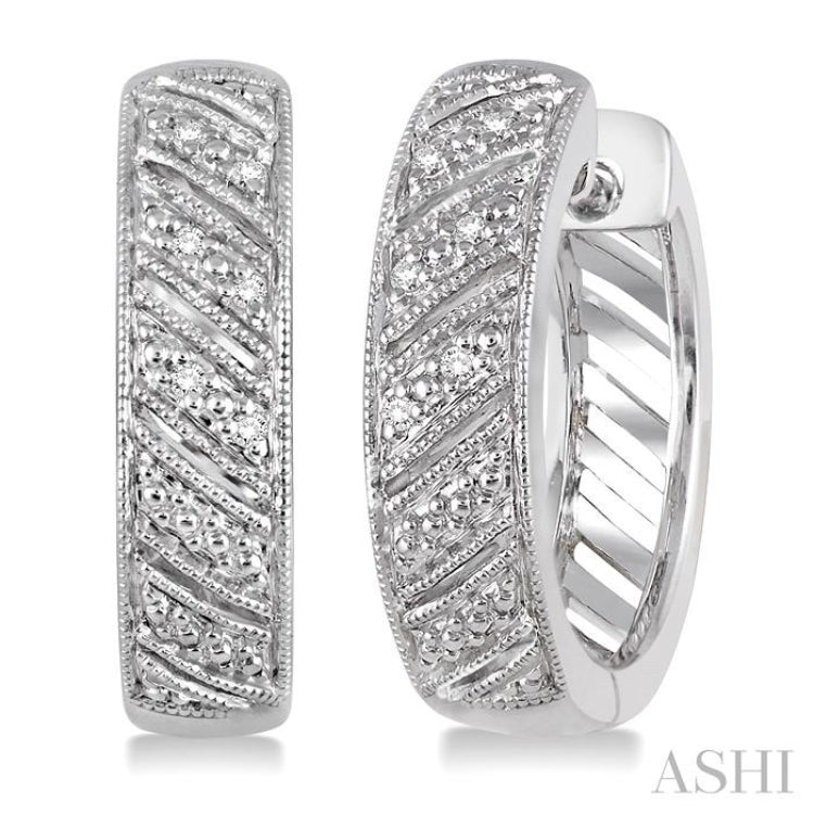 1/20 Ctw Round Cut Diamond Hoop Earrings in Sterling Silver 1/20 Ctw Round Cut Diamond Hoop Earrings in Sterling Silver