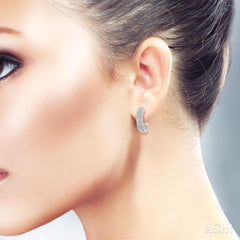 1/20 Ctw Round Cut Diamond Hoop Earrings in Sterling Silver 1/20 Ctw Round Cut Diamond Hoop Earrings in Sterling Silver