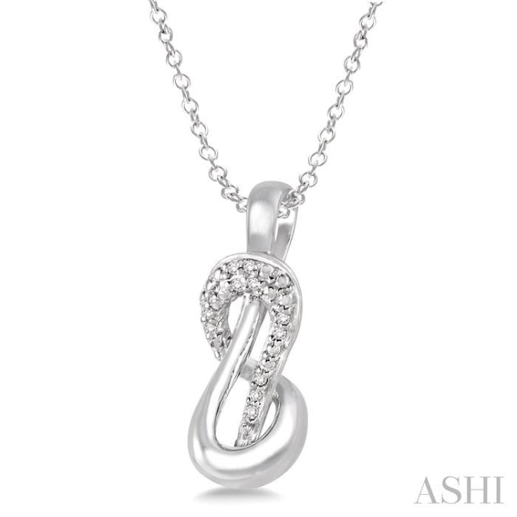 1/20 Ctw Single Cut Diamond Pendant in Sterling Silver with Chain 1/20 Ctw Single Cut Diamond Pendant in Sterling Silver with Chain