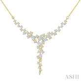 1 Ctw Waterfall Mixed Cut Diamond Scatter Necklace in 14K Yellow Gold
