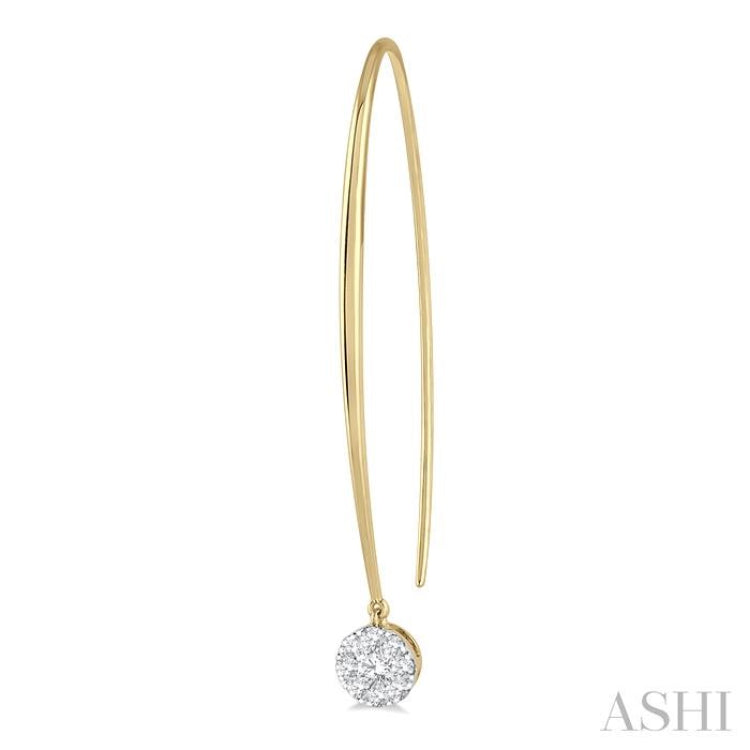 1/2 Ctw Round Dangler Lovebright Diamond Earring in 14K Yellow and White Gold 1/2 Ctw Round Dangler Lovebright Diamond Earring in 14K Yellow and White Gold