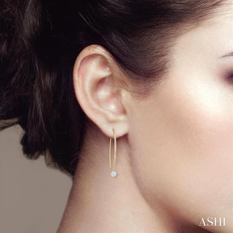 1/2 Ctw Round Dangler Lovebright Diamond Earring in 14K Yellow and White Gold 1/2 Ctw Round Dangler Lovebright Diamond Earring in 14K Yellow and White Gold