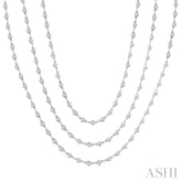 15 Ctw Bezel Set Round Cut Diamond Layered 60-Inch Necklace in 14K White Gold