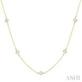 1/2 Ctw Princess Cut Diamond Fashion Necklace in 14K Yellow Gold
