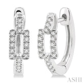 1/5 Ctw Petite Paperclip Round Cut Diamond Fashion Huggies in 10K White Gold