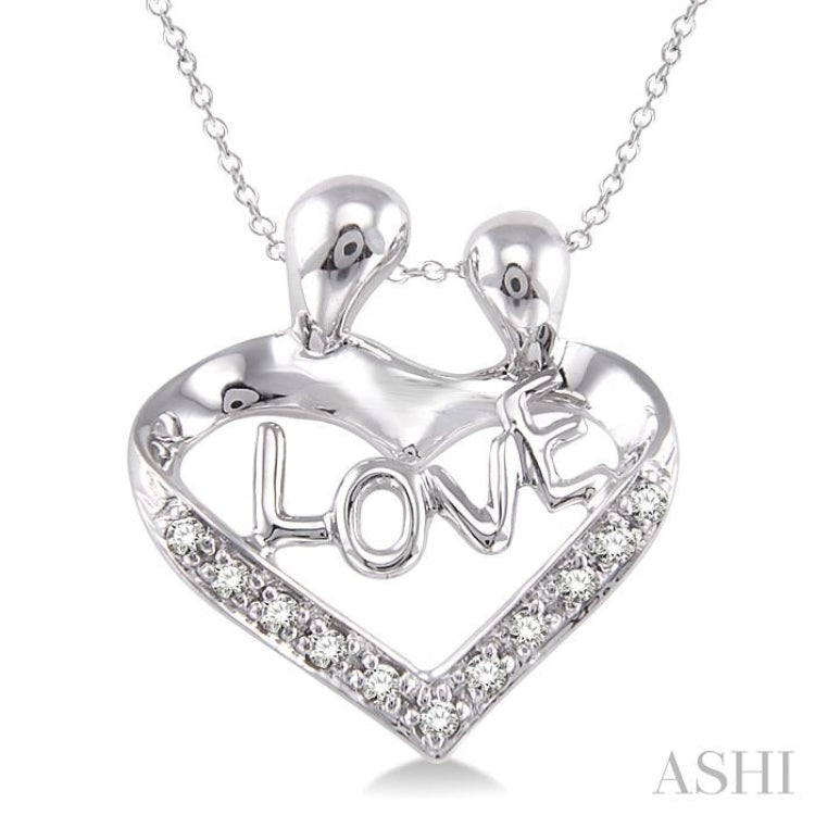 1/20 Ctw Single Cut Diamond Child & Mom Pendant in Sterling Silver with Chain 1/20 Ctw Single Cut Diamond Child & Mom Pendant in Sterling Silver with Chain