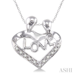 1/20 Ctw Single Cut Diamond Child & Mom Pendant in Sterling Silver with Chain 1/20 Ctw Single Cut Diamond Child & Mom Pendant in Sterling Silver with Chain