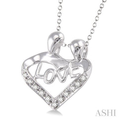 1/20 Ctw Single Cut Diamond Child & Mom Pendant in Sterling Silver with Chain 1/20 Ctw Single Cut Diamond Child & Mom Pendant in Sterling Silver with Chain