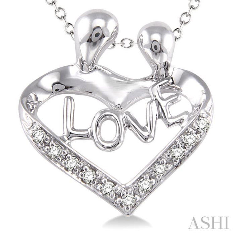 1/20 Ctw Single Cut Diamond Child & Mom Pendant in Sterling Silver with Chain 1/20 Ctw Single Cut Diamond Child & Mom Pendant in Sterling Silver with Chain