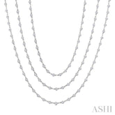 10 Ctw Bezel Set Round Cut Diamond Layered 60-Inch Necklace in 14K White Gold