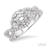 1/2 Ctw Diamond Semi-Mount Engagement Ring in 14K White Gold