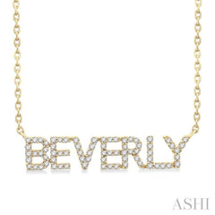 1/4 Ctw 'BEVERLY' Block Name Round Cut Diamond Necklace in 10K Yellow Gold 1/4 Ctw 'BEVERLY' Block Name Round Cut Diamond Necklace in 10K Yellow Gold