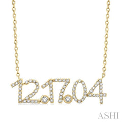 1/4 Ctw '12.17.04' Date Diamond Necklace in 10K Yellow Gold 1/4 Ctw '12.17.04' Date Diamond Necklace in 10K Yellow Gold