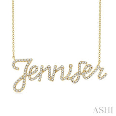 1/3 Ctw 'Jennifer' Script Name Single Cut Diamond Necklace in 10K Yellow Gold 1/3 Ctw 'Jennifer' Script Name Single Cut Diamond Necklace in 10K Yellow Gold