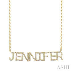 1/3 Ctw 'JENNIFER' Block Name Round Cut Diamond Necklace in 10K Yellow Gold 1/3 Ctw 'JENNIFER' Block Name Round Cut Diamond Necklace in 10K Yellow Gold