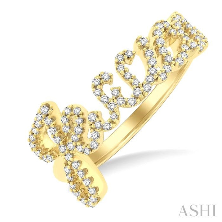 1/3 Ctw'Jessica' Script Name Round Cut Diamond Ring in 10K Yellow Gold 1/3 Ctw'Jessica' Script Name Round Cut Diamond Ring in 10K Yellow Gold