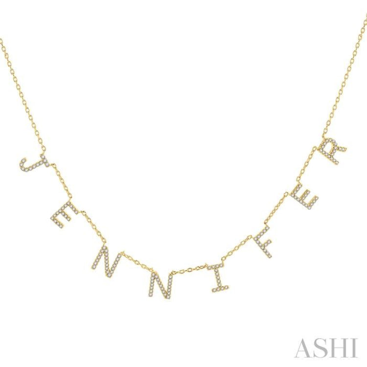1/3 Ctw 'JENNIFER' Space Name Diamond Necklace in 10K Yellow Gold 1/3 Ctw 'JENNIFER' Space Name Diamond Necklace in 10K Yellow Gold