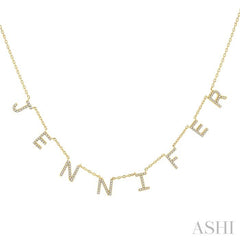 1/3 Ctw 'JENNIFER' Space Name Diamond Necklace in 10K Yellow Gold 1/3 Ctw 'JENNIFER' Space Name Diamond Necklace in 10K Yellow Gold
