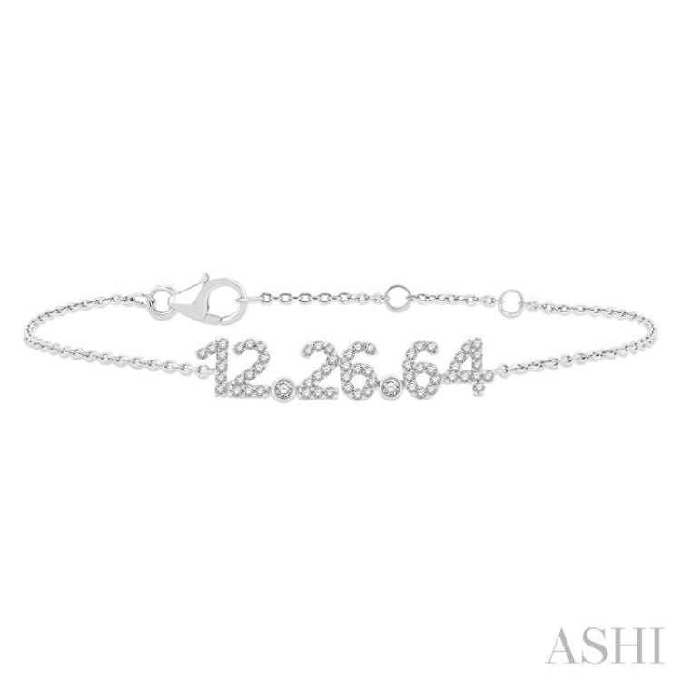 1/4 Ctw '12.26.64' Date Diamond Bracelet in 10K White Gold 1/4 Ctw '12.26.64' Date Diamond Bracelet in 10K White Gold