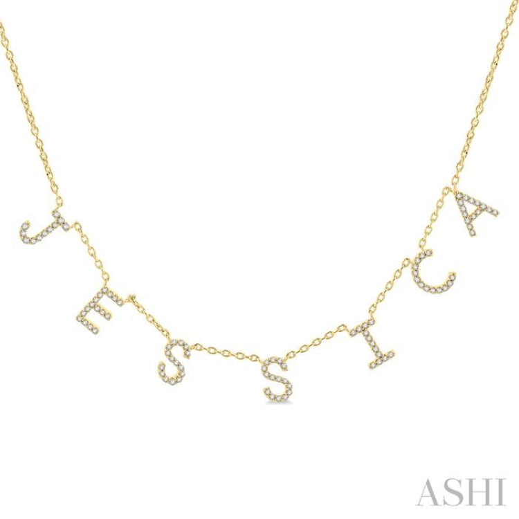 1/4 Ctw 'JESSICA' Space Name Diamond Necklace in 10K Yellow Gold 1/4 Ctw 'JESSICA' Space Name Diamond Necklace in 10K Yellow Gold