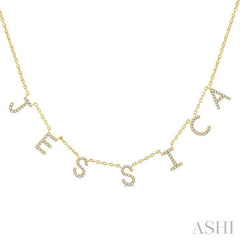 1/4 Ctw 'JESSICA' Space Name Diamond Necklace in 10K Yellow Gold 1/4 Ctw 'JESSICA' Space Name Diamond Necklace in 10K Yellow Gold