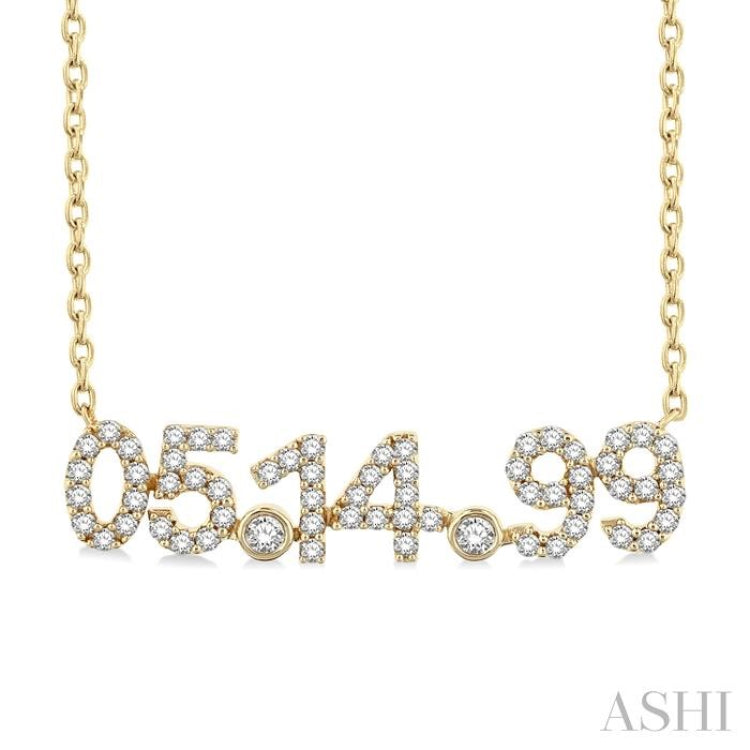 1/4 Ctw '05.14.99' Date Diamond Necklace in 10K Yellow Gold 1/4 Ctw '05.14.99' Date Diamond Necklace in 10K Yellow Gold