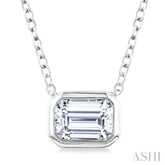 1/4 Ctw Emerald Pie Cut Diamond Fashion Pendant With Chain in 14K White Gold
