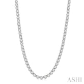 15 Ctw Round Cut Diamond Tennis Necklace in 14K White Gold