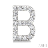 1/8 Ctw Initial 'B' Round Cut Diamond Earrings in 10K White Gold