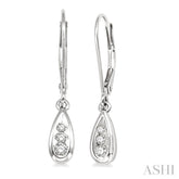 1/8 Ctw Pear Shape Round Cut Diamond Earrings in 14K White Gold