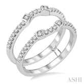 3/8 Ctw Round Cut Diamond Insert Ring in 14K White Gold
