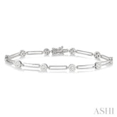 1 1/5 Ctw Lovebright Round Cut Diamond Paperclip Link Bracelet in 14K White Gold