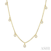 1/2 Ctw Circular Accent Rose Cut Diamond Station Necklace in 14K Yellow Gold